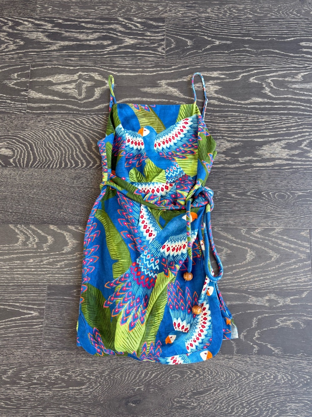NWT FARM RIO Blue Macaw Mini Dress